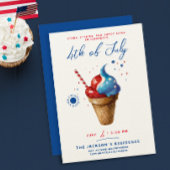 Modern 4 juli Ice Cream US Flag Waterverf Kaart