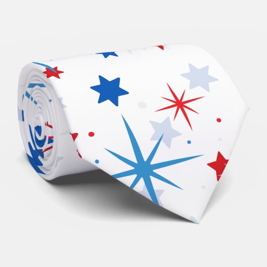 Modern 4 juli patroon 02 stropdas (Opgerold)