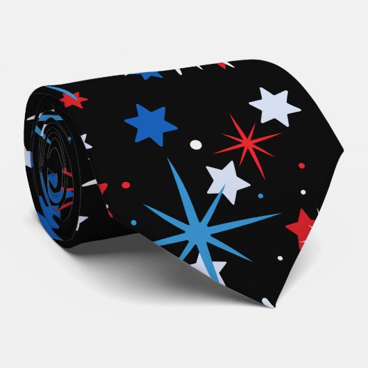 Modern 4 juli patroon 02 stropdas (Opgerold)