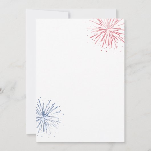 Modern 4 juli Rood Wit Blauw Onafhankelijkheidsdag Kaart (Achterkant)