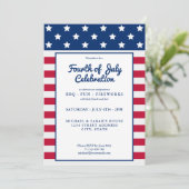Modern 4 juli: rood wit en blauw kaart (Staand voorkant)