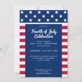 Modern 4 juli: rood wit en blauw kaart (Voorkant)