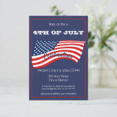 Modern 4 juli Rood Wit en Blauw US Vlag Kaart (Staand voorkant)