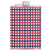 Modern 4 juli rood wit patriottisch raster heupfles (Voorkant)