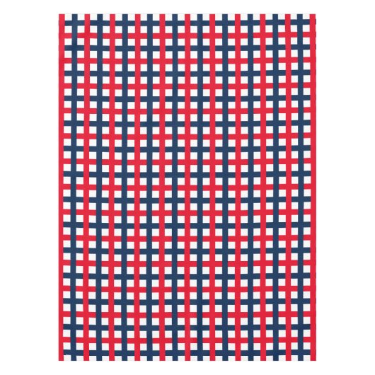 Modern 4 juli rood wit patriottisch raster tafelkleed (Voorkant)