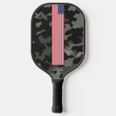 Modern 4 juli Sterren Stripes US Vlag Camo Pickleball Paddle (Achterkant)