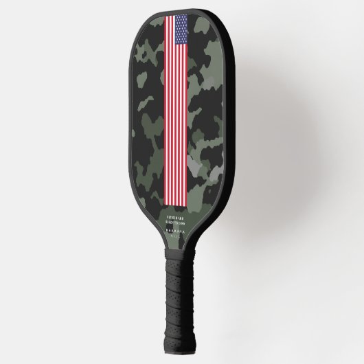 Modern 4 juli Sterren Stripes US Vlag Camo Pickleball Paddle (Links)
