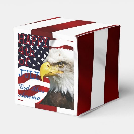 Modern 4 juli US Vlag Amerikaanse Adelaar Bedankdoosjes (Achterkant)