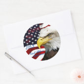 Modern 4 juli US Vlag Amerikaanse Adelaar Ronde Sticker (Envelop)