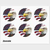 Modern 4 juli US Vlag Amerikaanse Adelaar Ronde Sticker (Vel)