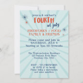 Modern 4 juli Vuurwerk Feest Uitnodiging (Voorkant)