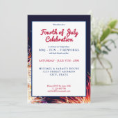 Modern 4 juli vuurwerk kaart (Staand voorkant)