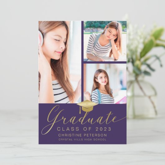 Modern 4 Paars Afstuderen van het Manuscript van d Aankondiging (Staand voorkant)