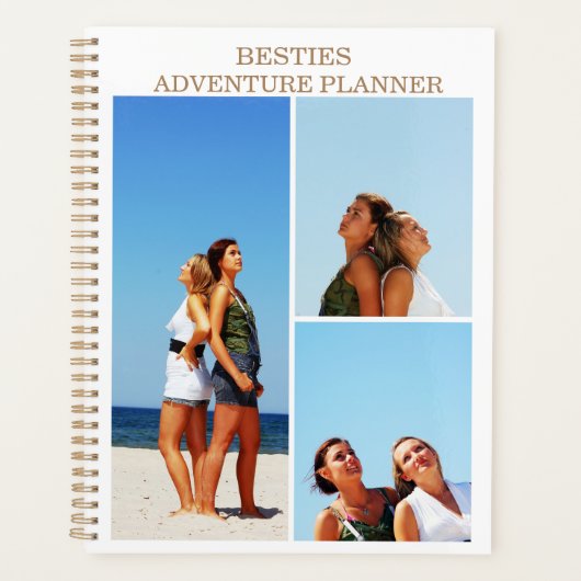 Modern 4 Photo Collage Besties Adventure Year Planner (Voorkant)