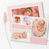 Modern 4 Photo Collage Birth Announcement Card Aankondiging