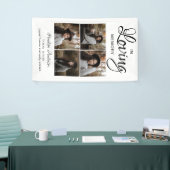 Modern 4 Photo Collage Funeral Banner (Beurs)