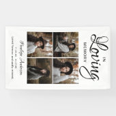 Modern 4 Photo Collage Funeral Banner (Horizontaal)