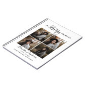 Modern 4 Photo Collage Funeral Guest Notitieboek (Linkerzijde)