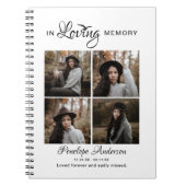 Modern 4 Photo Collage Funeral Guest Notitieboek (Voorkant)