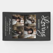 Modern 4 Photo Collage Funeral Spandoek (Horizontaal)