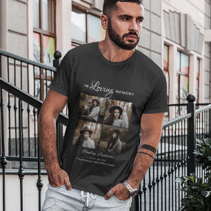 Modern 4 Photo Collage Funeral T-Shirt