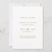 Modern 4 Photo Collage Gold Wedding Save The Date (Achterkant)