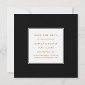 Modern 4 Photo Collage Gold Wedding Square Save The Date (Achterkant)