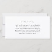 Modern 4 Photo Collage Minimalist Wedding Bedankkaart (Achterkant)