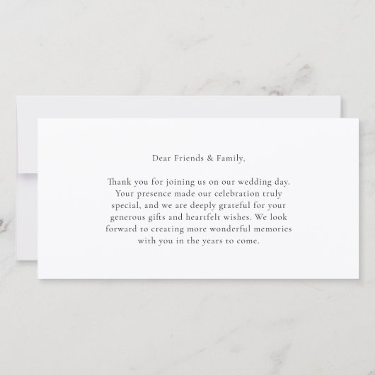 Modern 4 Photo Collage Minimalist Wedding Bedankkaart (Achterkant)