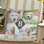 Modern 4 Photo Collage Personalized Monogram Dog Buitenkussen<br><div class="desc">Celebrate your bestfriend and favorite memories with a custom Pet Monogram Photo Collage Pillow. When you have so many fun memories and foto's , one foto is't enough . Custom Dog Pillow has 4 foto's en a center monogrammed initial to personalize. This personalized 4 foto pillow is perfect voor familie,...</div>