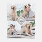 Modern 4 Photo Collage Pet Dog Fleece Deken (Voorkant)