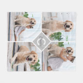 Modern 4 Photo Collage Pet Dog Fleece Deken (Voorkant (Horizontaal))