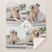 Modern 4 Photo Collage Pet Dog Sherpa Deken (Voorkant)