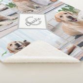 Modern 4 Photo Collage Pet Dog Sherpa Deken (3/4)