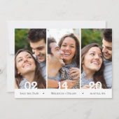 Modern 4 Photo Collage Simple Trendy Save The Date (Voorkant)