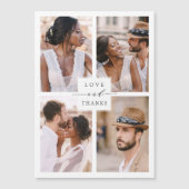 Modern 4 Photo Collage Wedding Bedankt Magnetic (Voorkant)