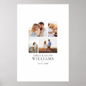 Modern 4 Photo Collage Wedding Guest Signature Poster (Voorkant)