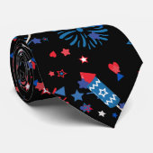 Modern 4th Juli Patroon 03 Stropdas (Opgerold)