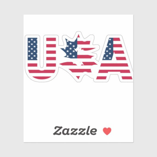 Modern 4th of juli Patriottisch Amerika Vlag Monog Sticker (Vel)