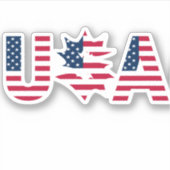 Modern 4th of juli Patriottisch Amerika Vlag Monog Sticker (Voorkant)