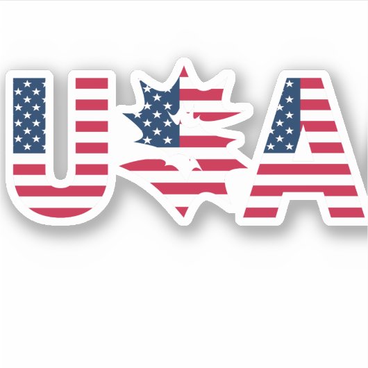 Modern 4th of juli Patriottisch Amerika Vlag Monog Sticker (Voorkant)