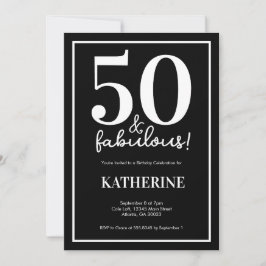 Modern 50 and Fabulous 50th Birthday  Kaart