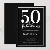 Modern 50 and Fabulous 50th Birthday Kaart (Voorkant / Achterkant)