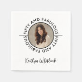 Modern 50 and Fabulous Bold 50th Birthday Party Servet (Voorkant)