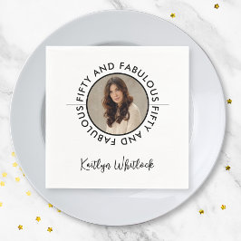 Modern 50 and Fabulous Bold 50th Birthday Party Servet