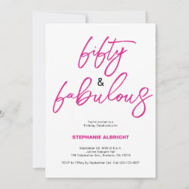 Modern 50 and Fabulous Pink 50th Birthday Party Kaart