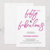 Modern 50 and Fabulous Pink 50th Birthday Party Kaart (Voorkant / Achterkant)