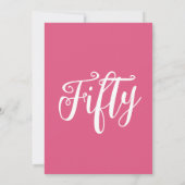 Modern 50 and Fabulous Pink 50th Birthday Party Kaart (Achterkant)