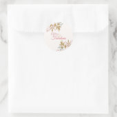 Modern 50 en Fabulous 50th Birthday Bloemen Blush Ronde Sticker (Tas)
