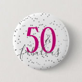 Modern 50 en Fabulous Birthday Confetti Button (Voorkant)